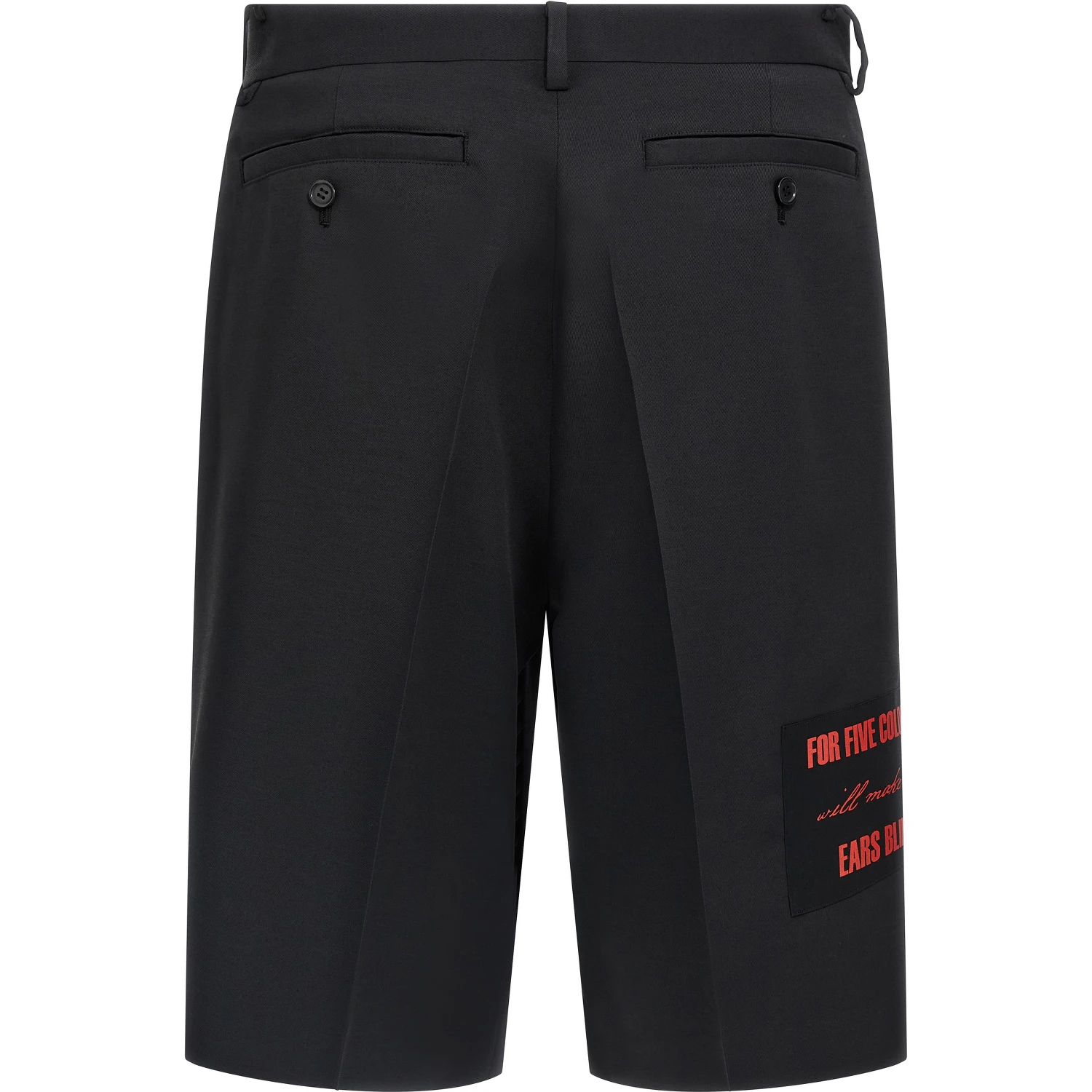 Black Polyester Bermuda Shorts
