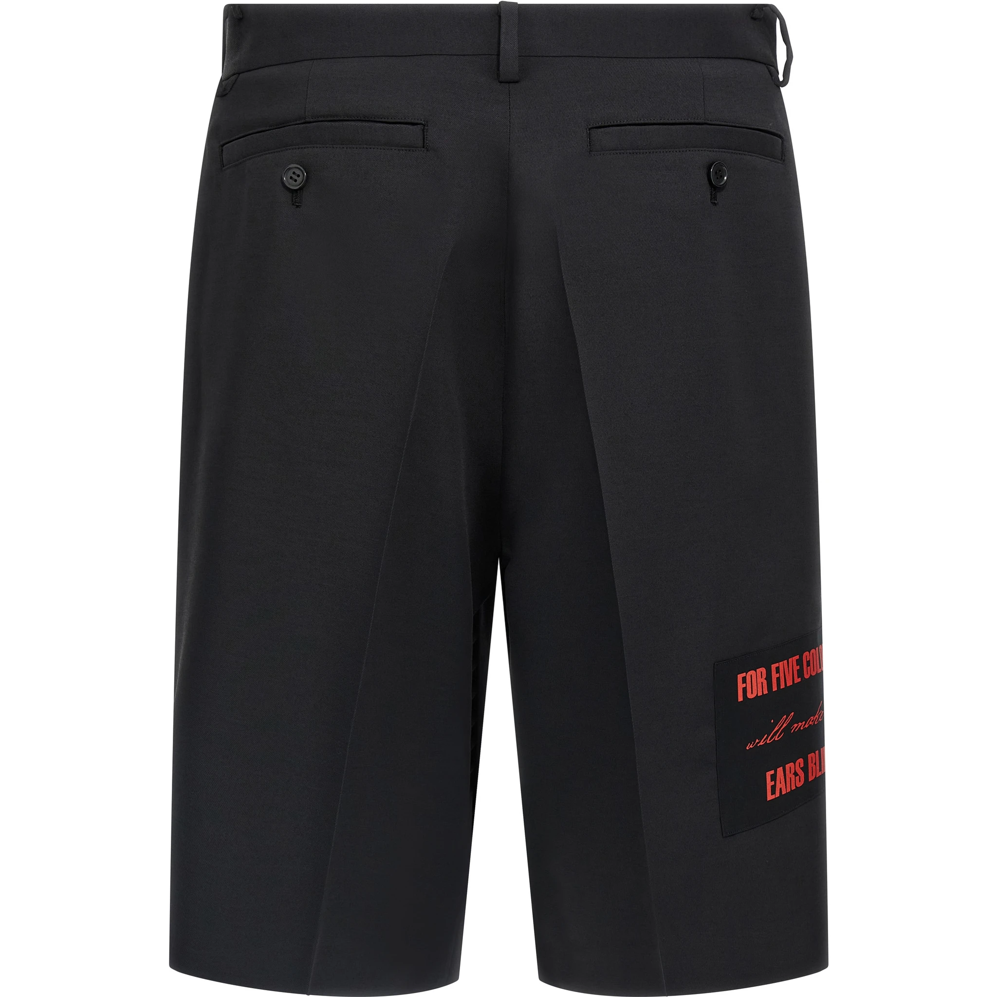 Black Polyester Bermuda Shorts