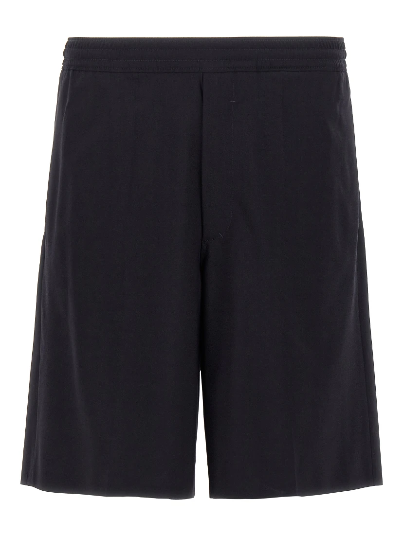 Blue Elastane Bermuda Shorts