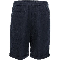 Blue Linen Bermuda Shorts