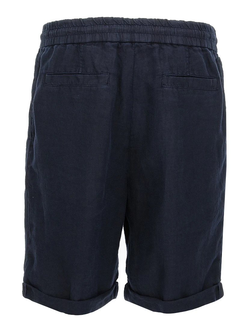 Blue Linen Bermuda Shorts