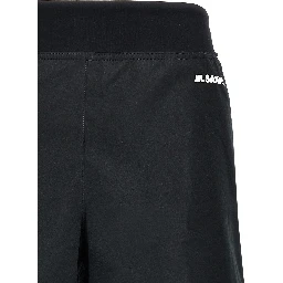 Black Polyester Bermuda Shorts