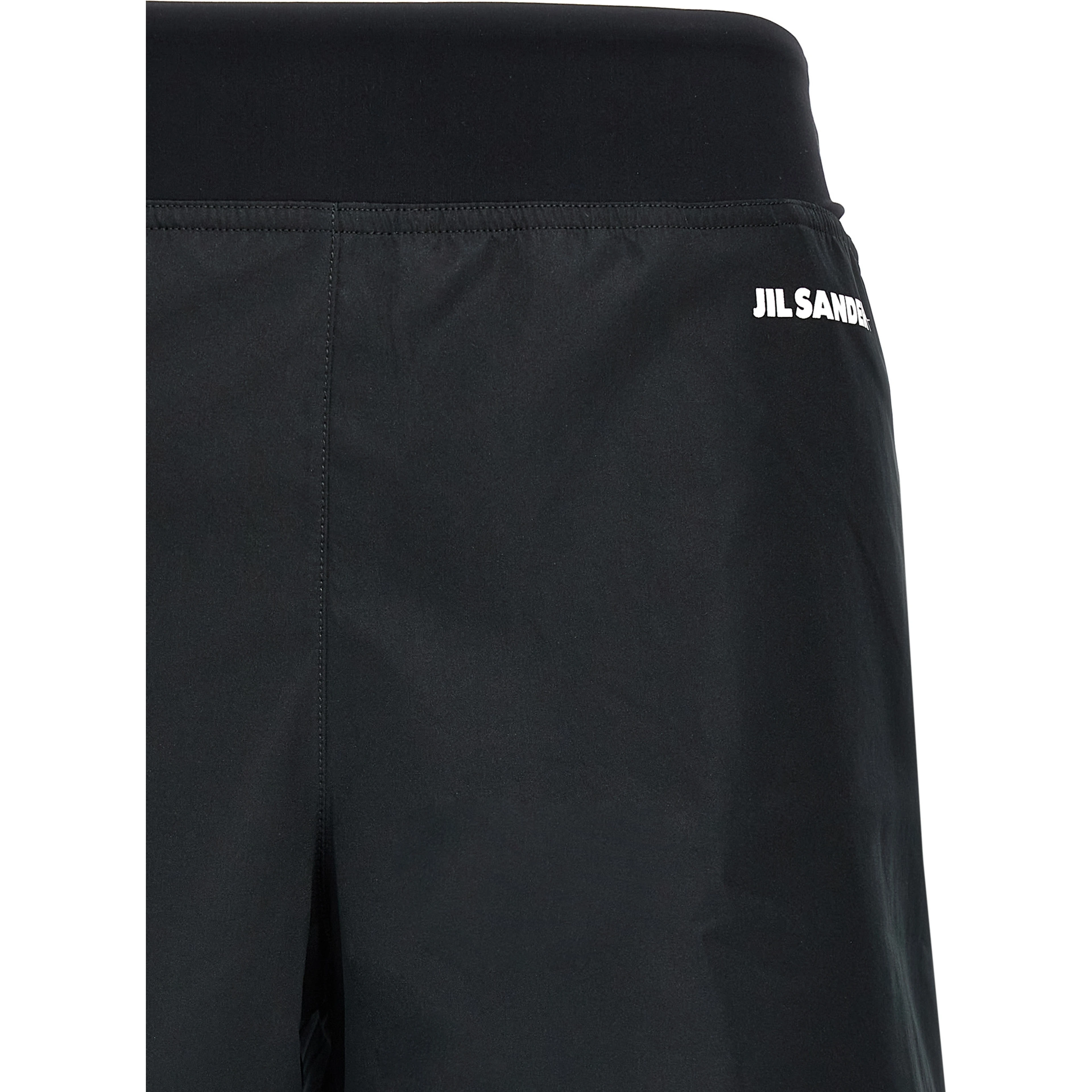 Black Polyester Bermuda Shorts