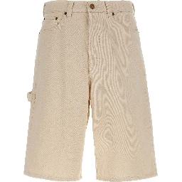 Beige Cotton Bermuda Shorts