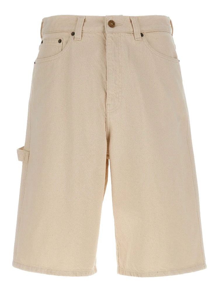 Beige Cotton Bermuda Shorts