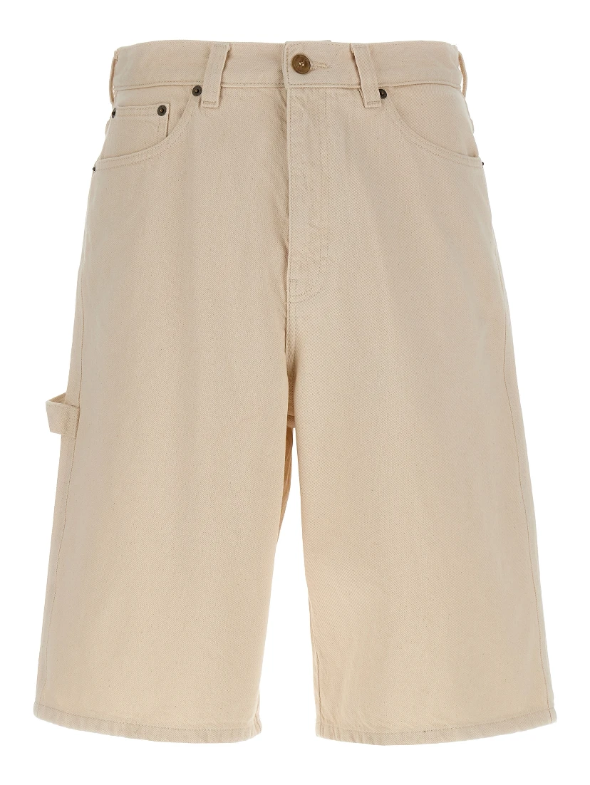 Beige Cotton Bermuda Shorts