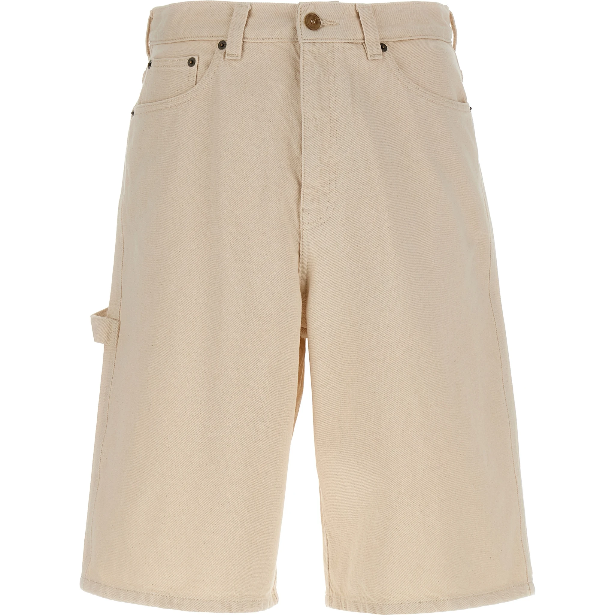 Beige Cotton Bermuda Shorts