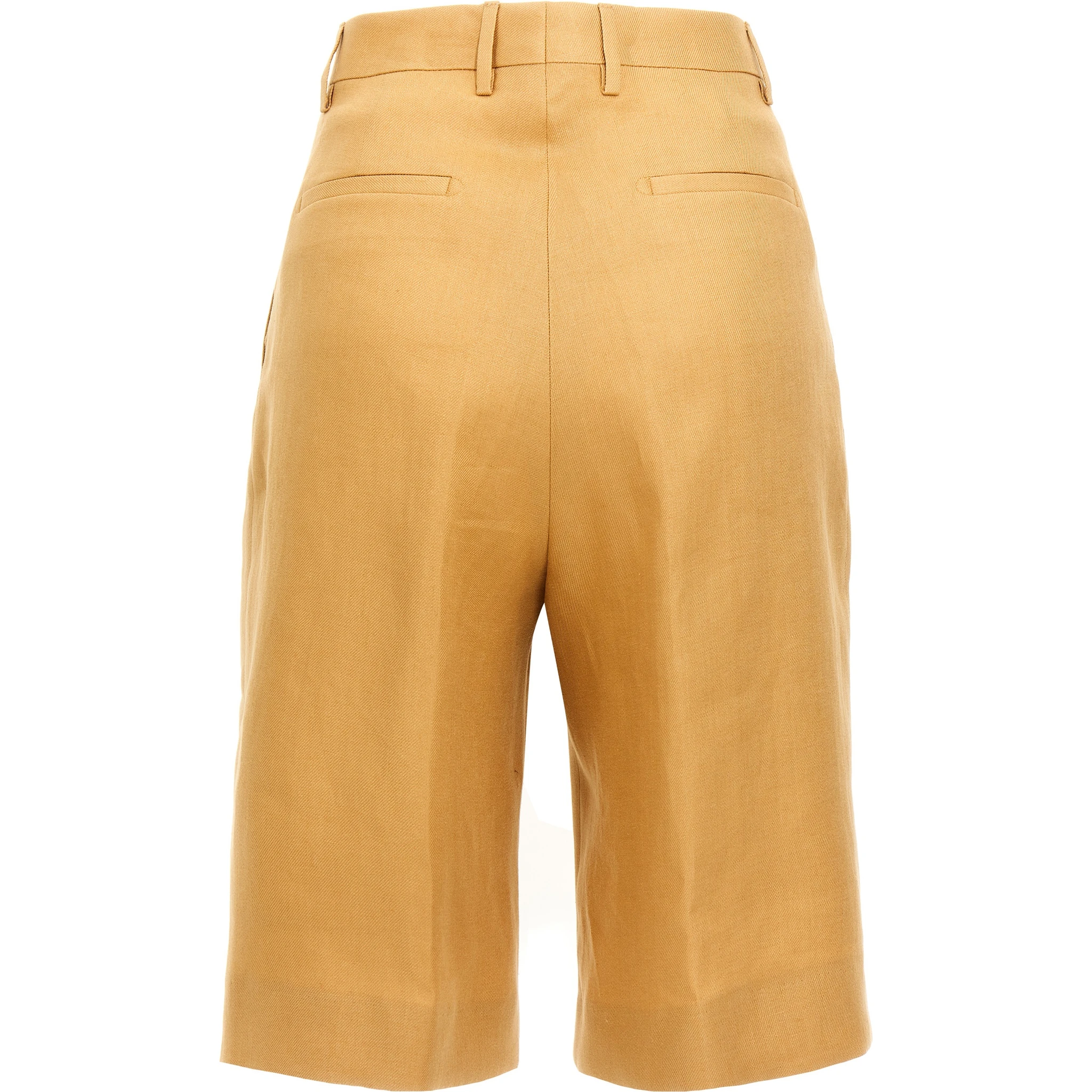 Orange Linen Bermuda Shorts