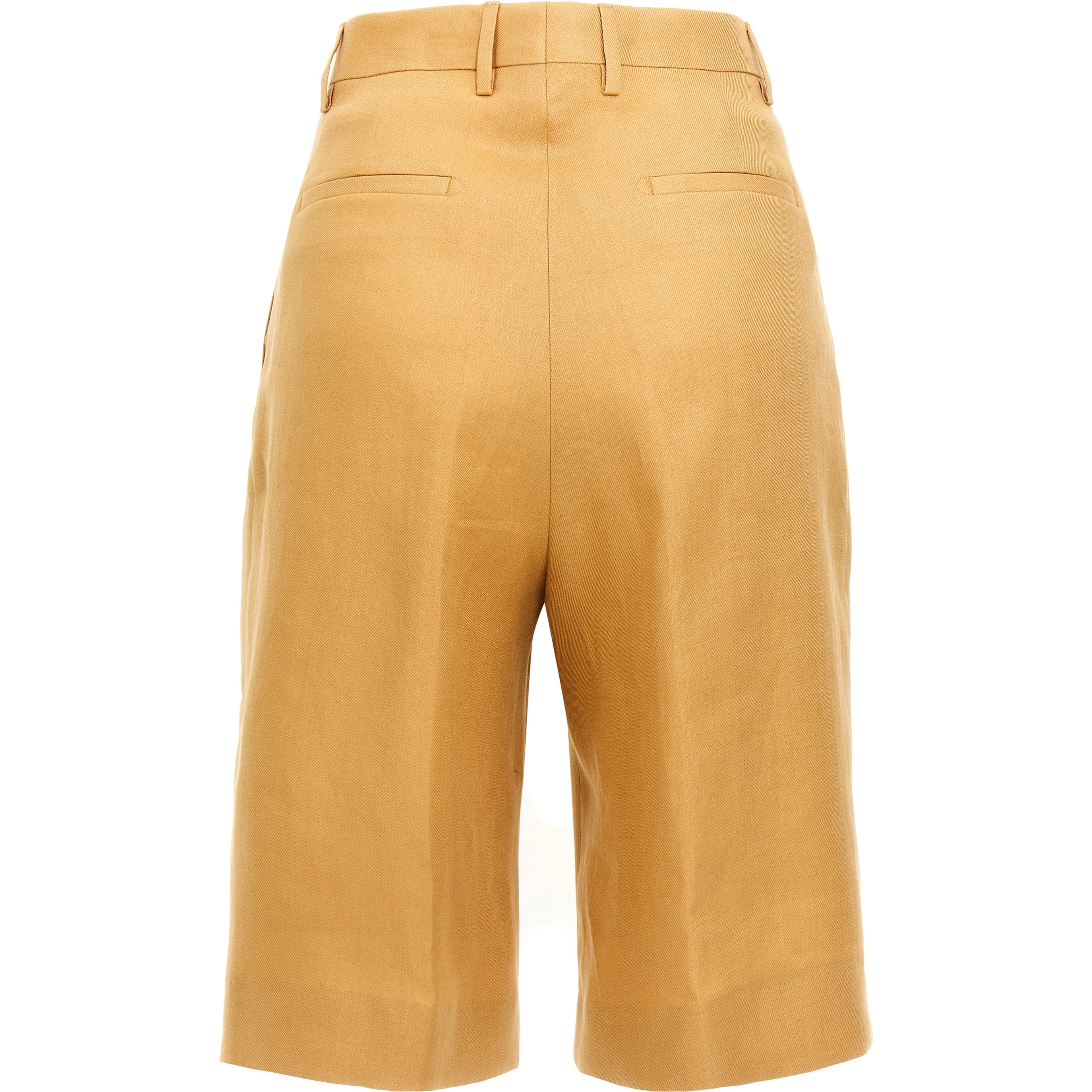 Orange Linen Bermuda Shorts