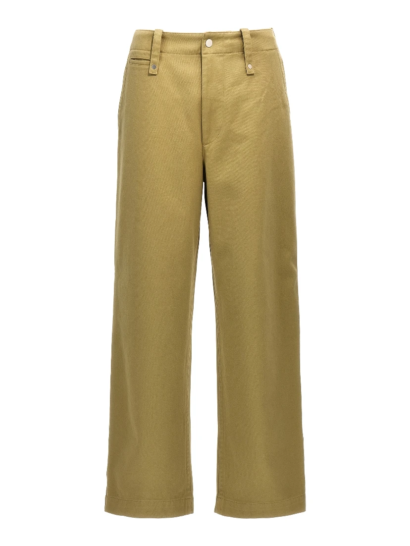 Beige Cotton Casual Pants