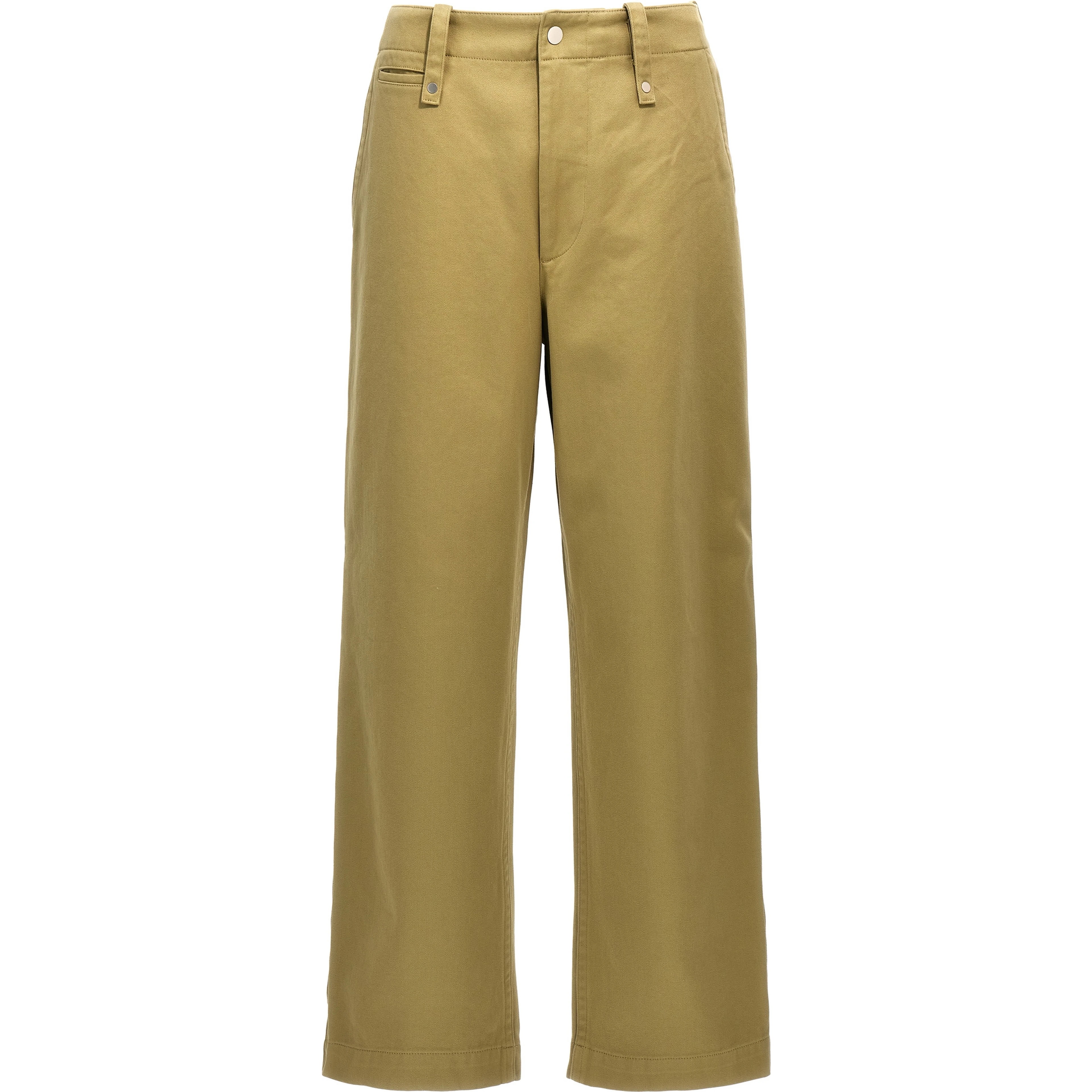 Beige Cotton Casual Pants