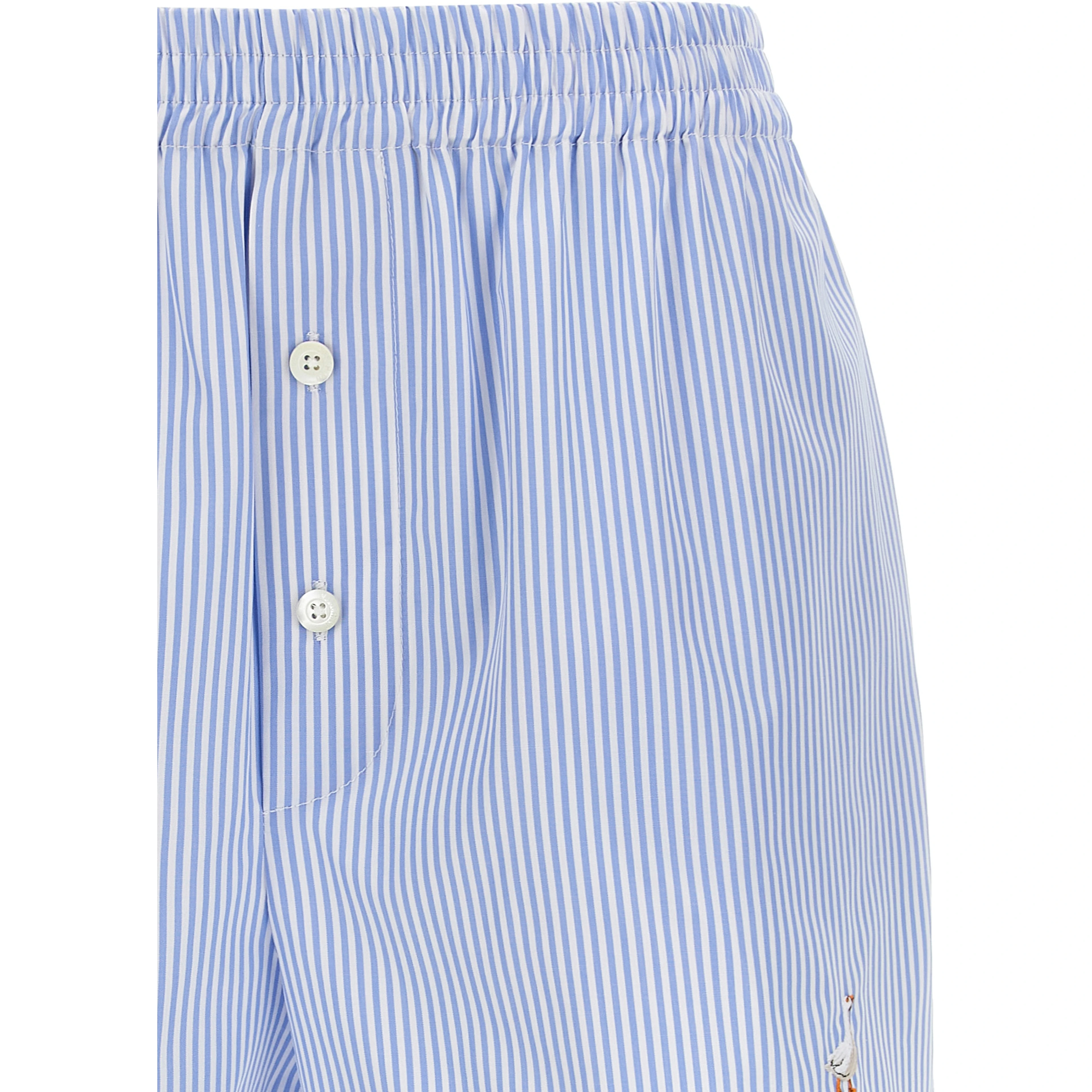 Blue Cotton Bermuda Shorts