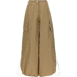 Beige Polyamide Casual Pants