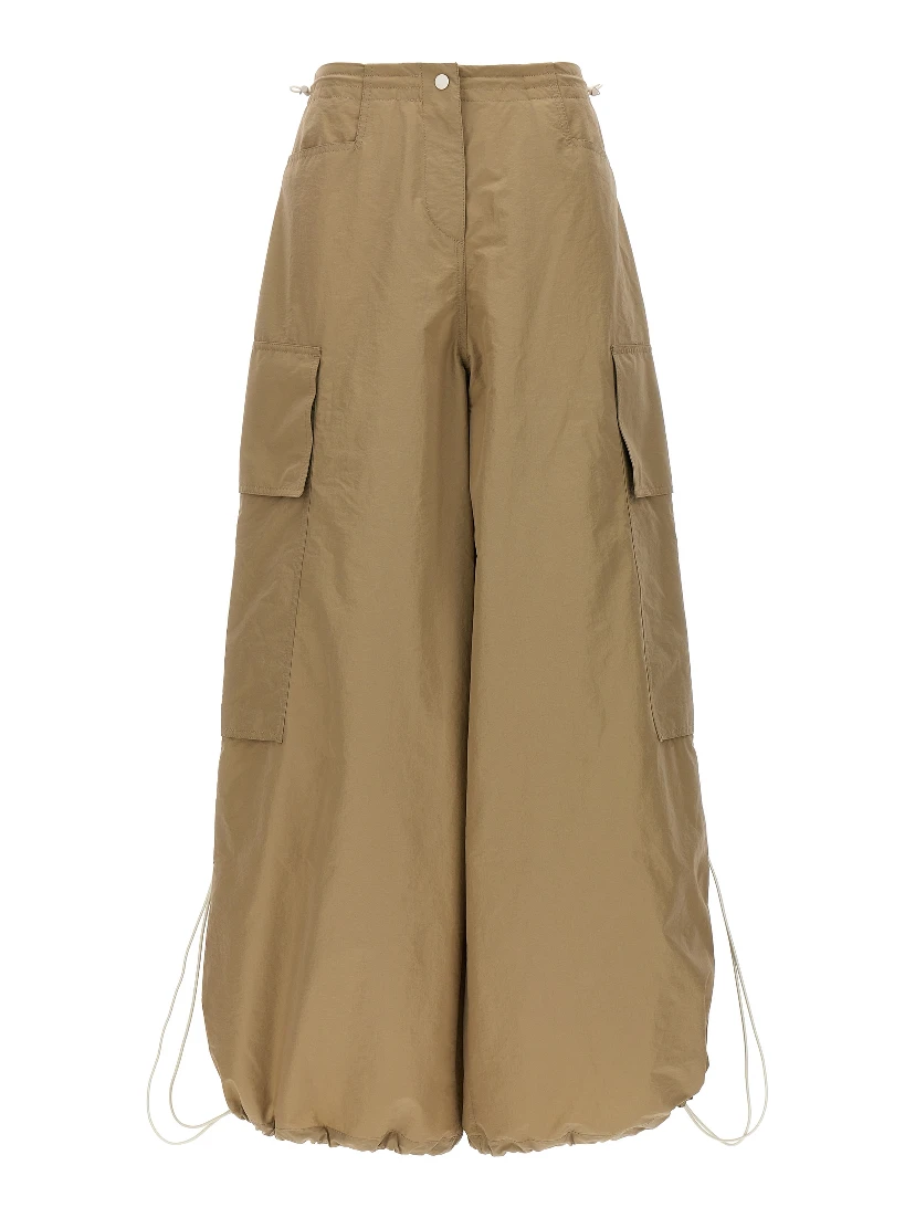 Beige Polyamide Casual Pants
