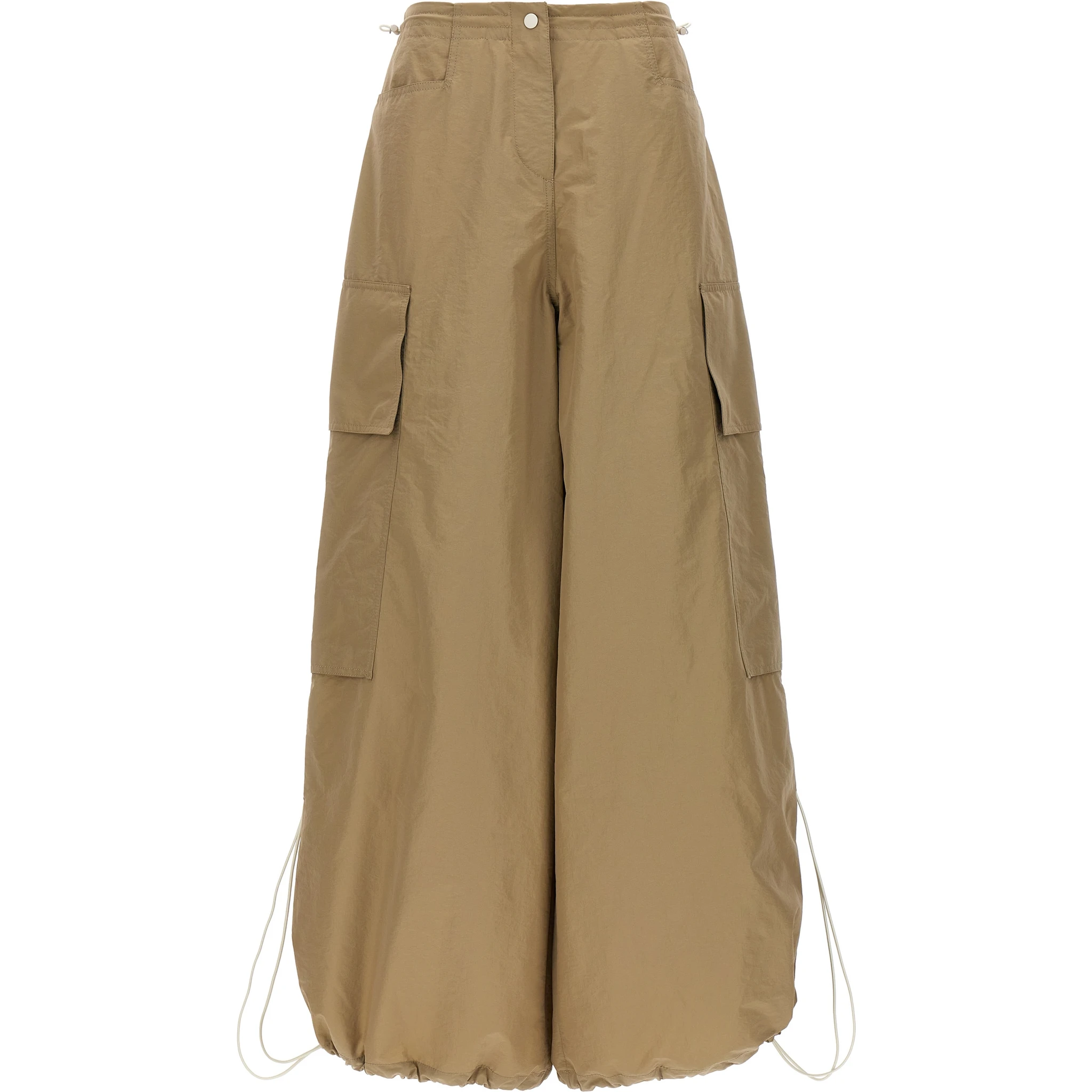 Beige Polyamide Casual Pants