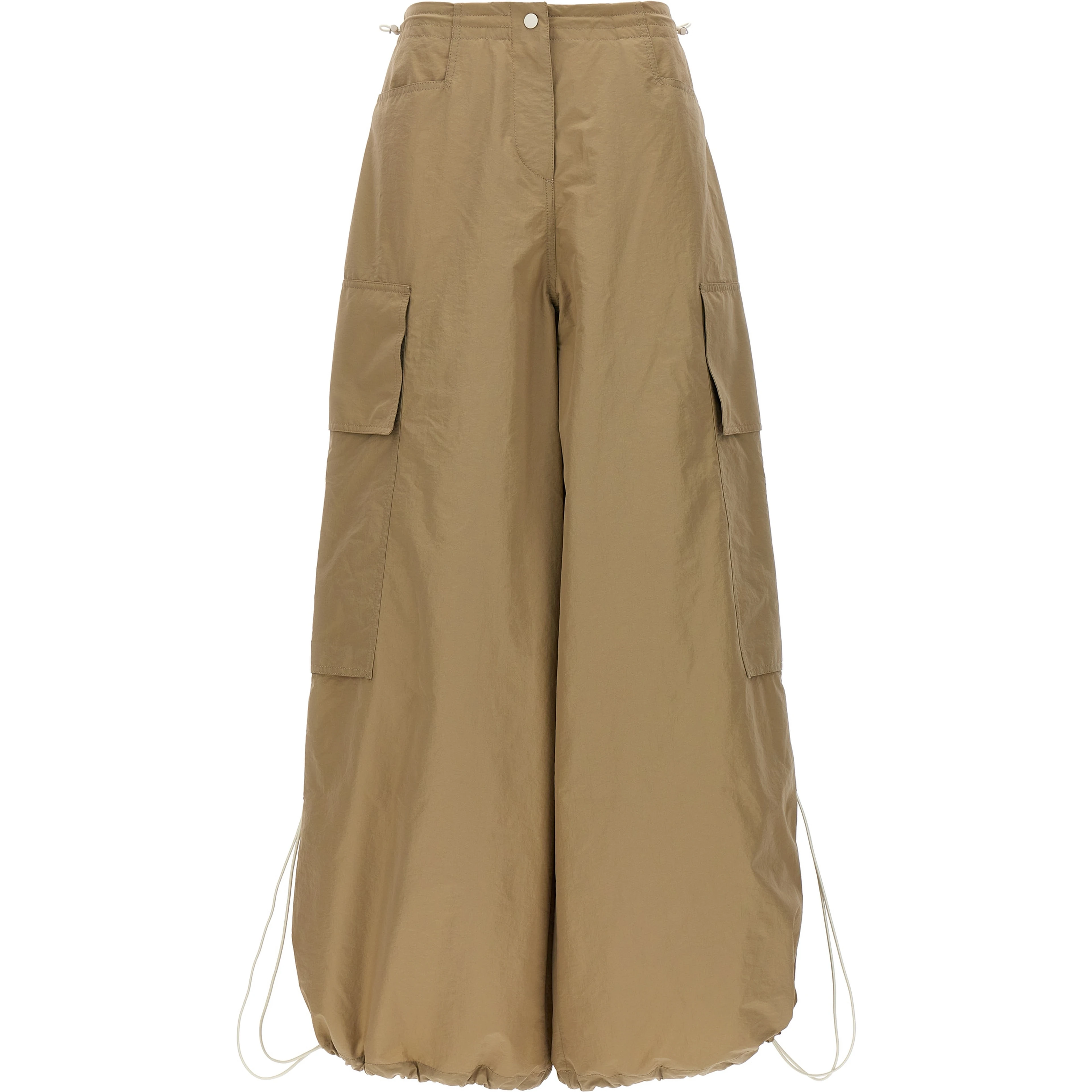 Beige Polyamide Casual Pants