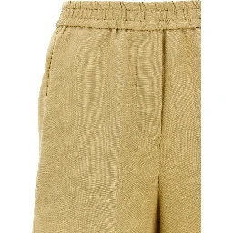 Beige Viscose Bermuda Shorts