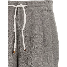Gray Linen Bermuda Shorts