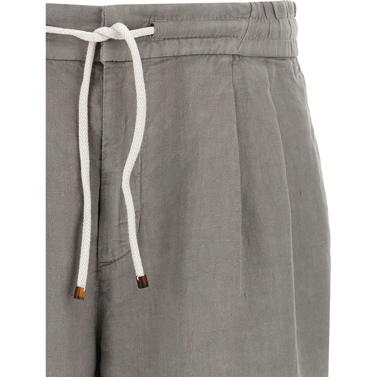 Gray Linen Bermuda Shorts