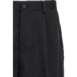 Black Polyester Bermuda Shorts