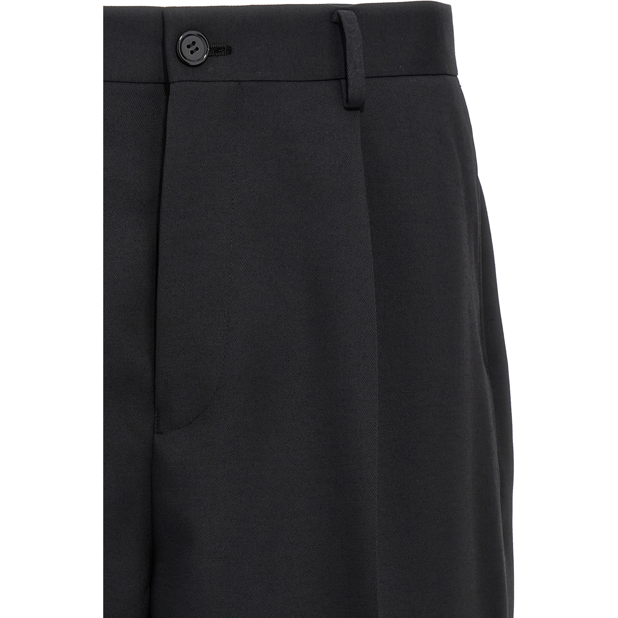 Black Polyester Bermuda Shorts