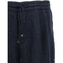 Blue Linen Bermuda Shorts