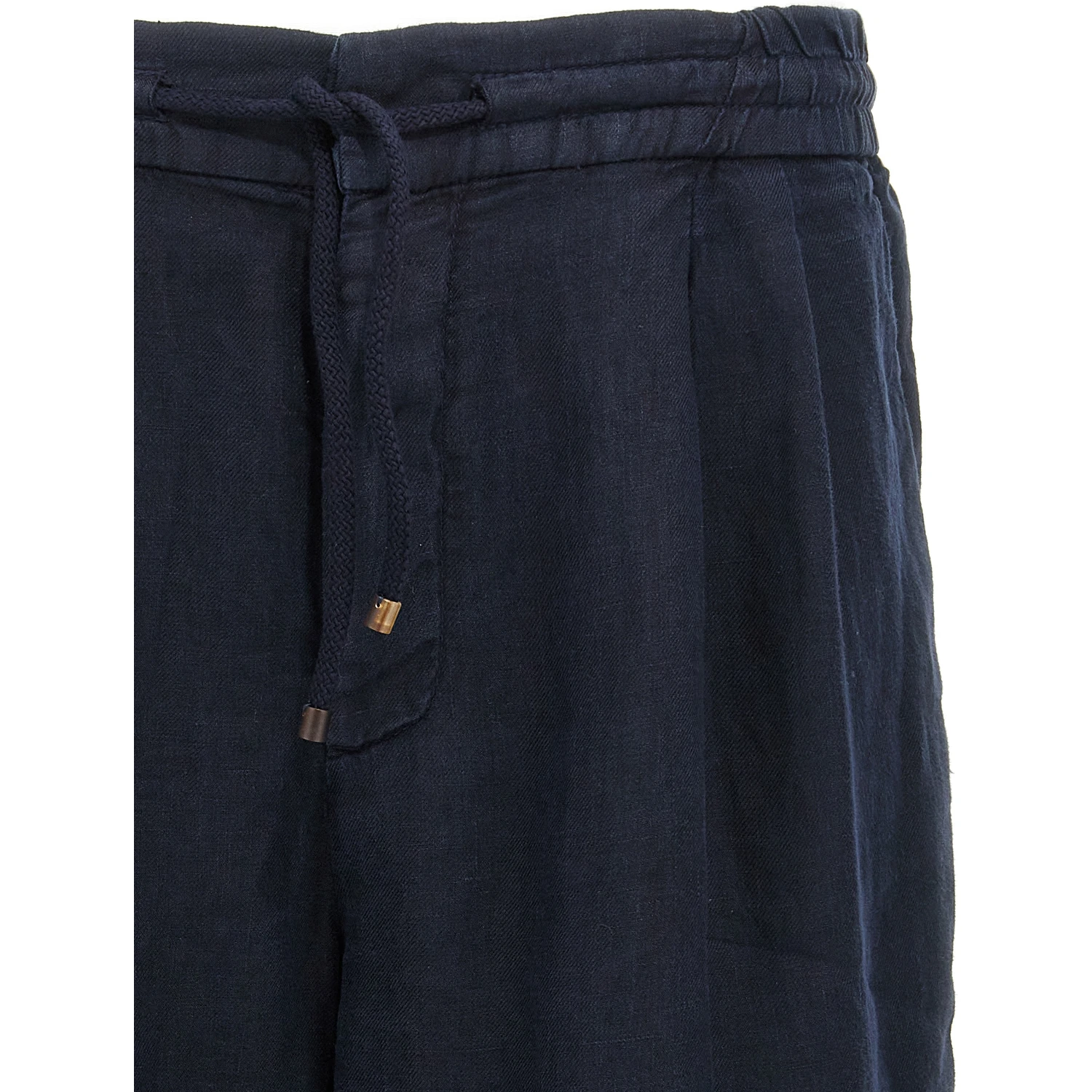 Blue Linen Bermuda Shorts