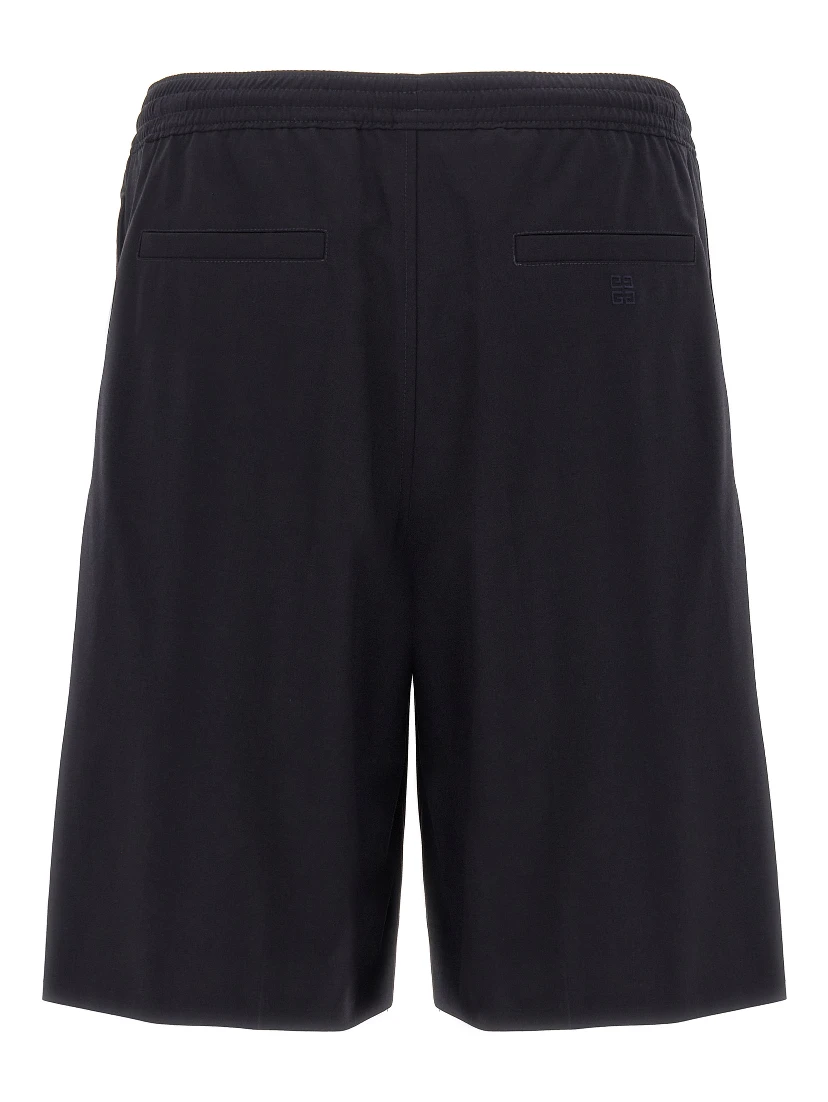 Blue Elastane Bermuda Shorts