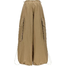 Beige Polyamide Casual Pants