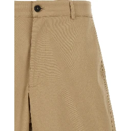 Beige Cotton Bermuda Shorts