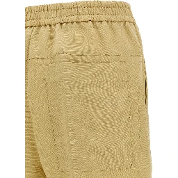 Beige Viscose Bermuda Shorts