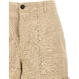 Beige Cotton Bermuda Shorts