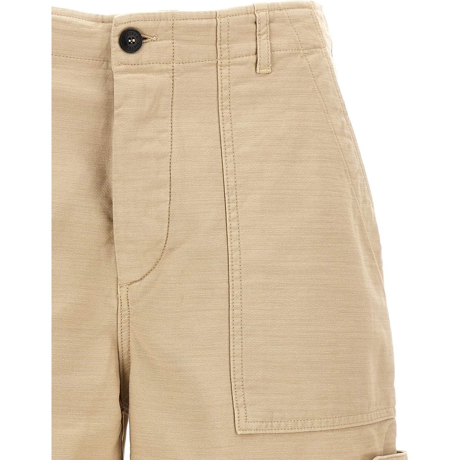 Beige Cotton Bermuda Shorts
