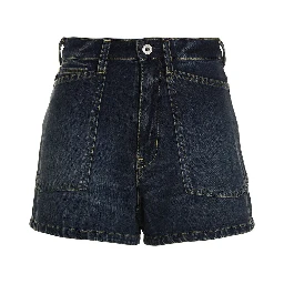 Blue Cotton Bermuda Shorts