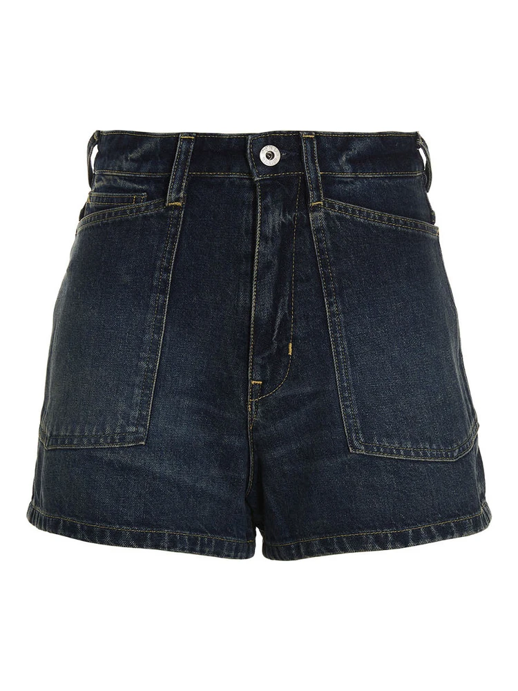 Blue Cotton Bermuda Shorts