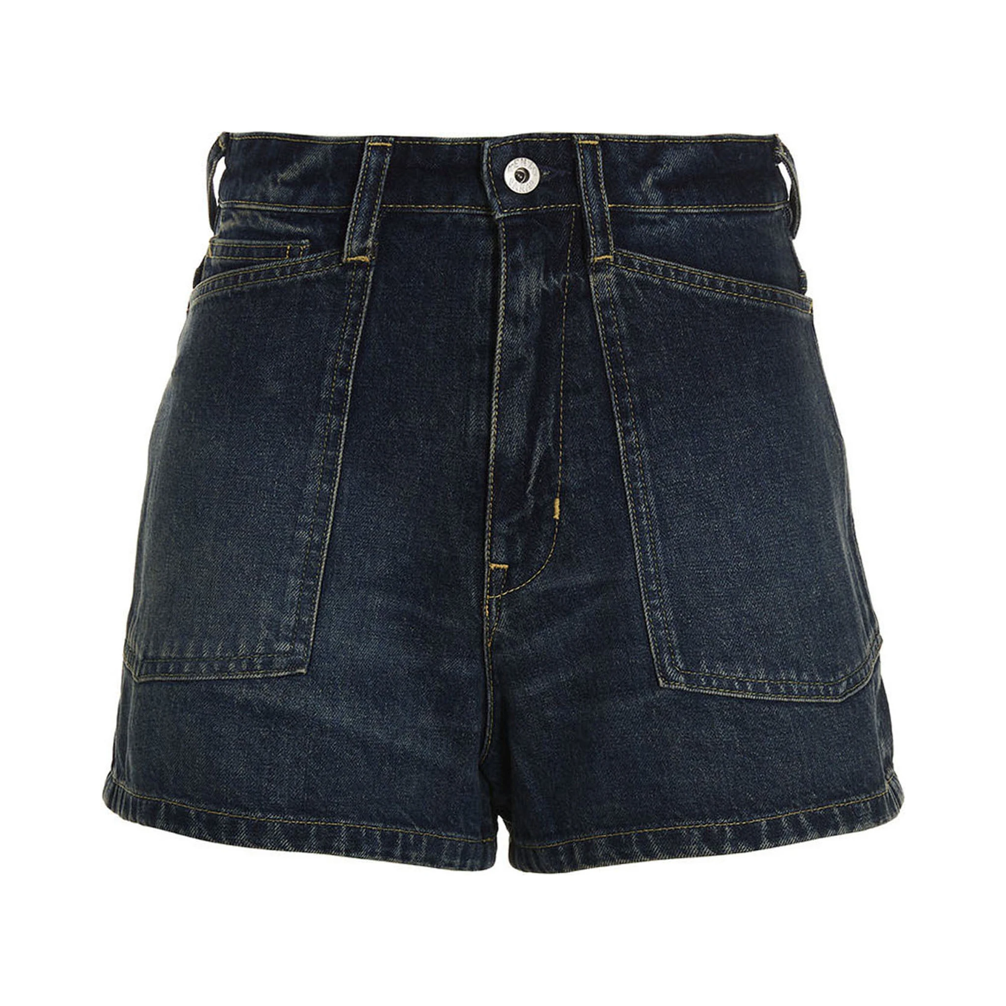 Blue Cotton Bermuda Shorts