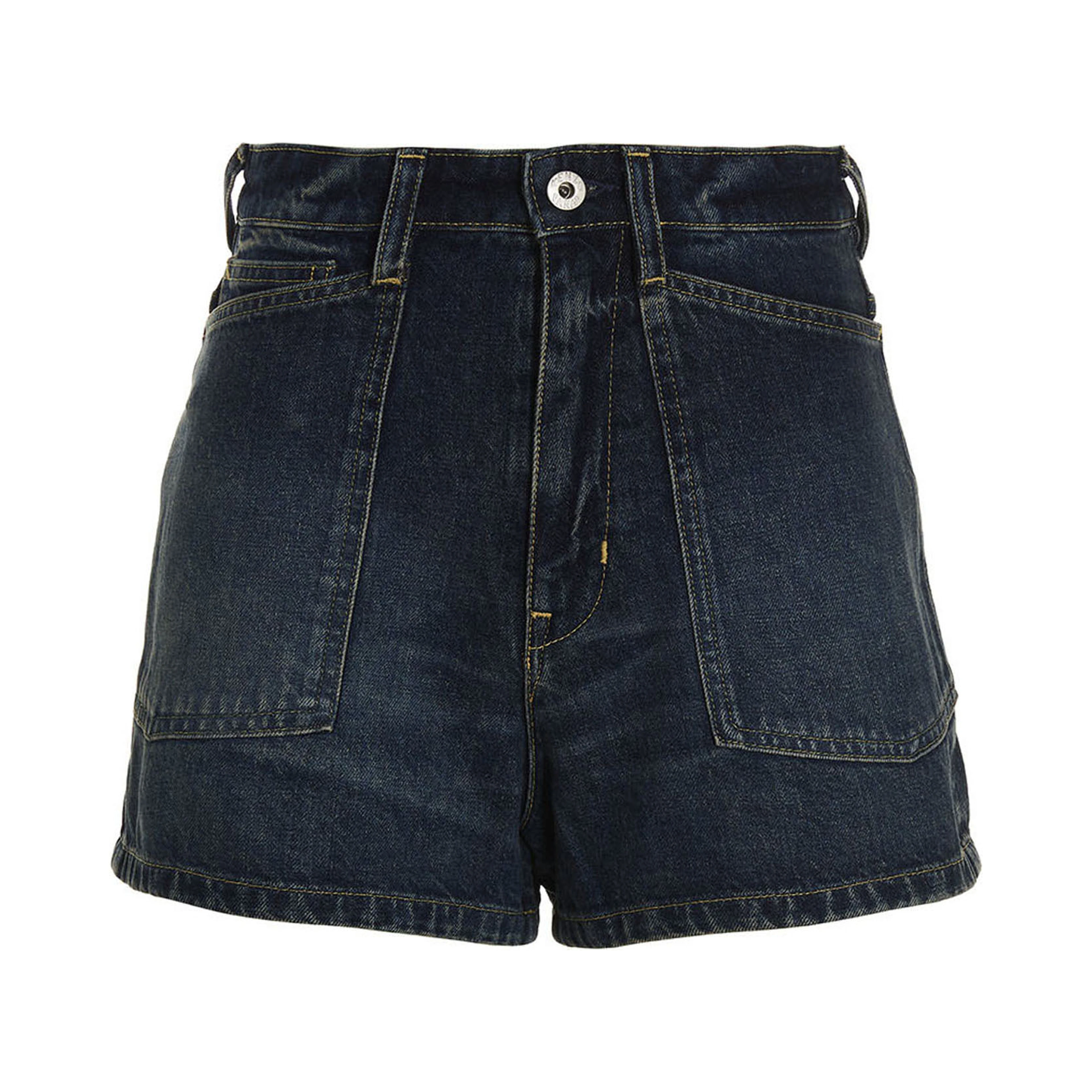 Blue Cotton Bermuda Shorts