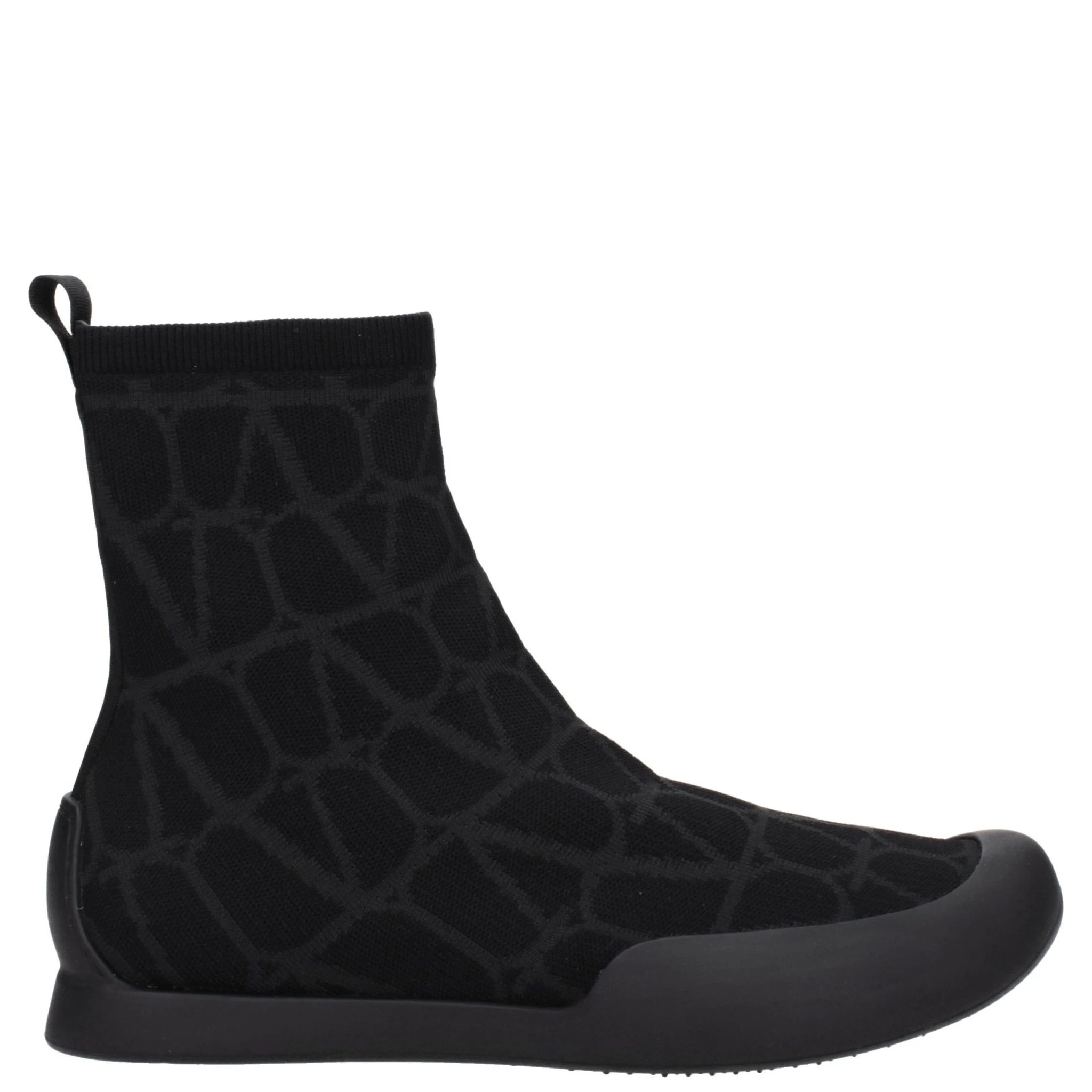 Black Fabric High Top Sneakers