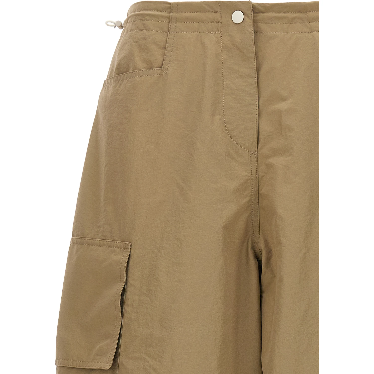 Beige Polyamide Casual Pants
