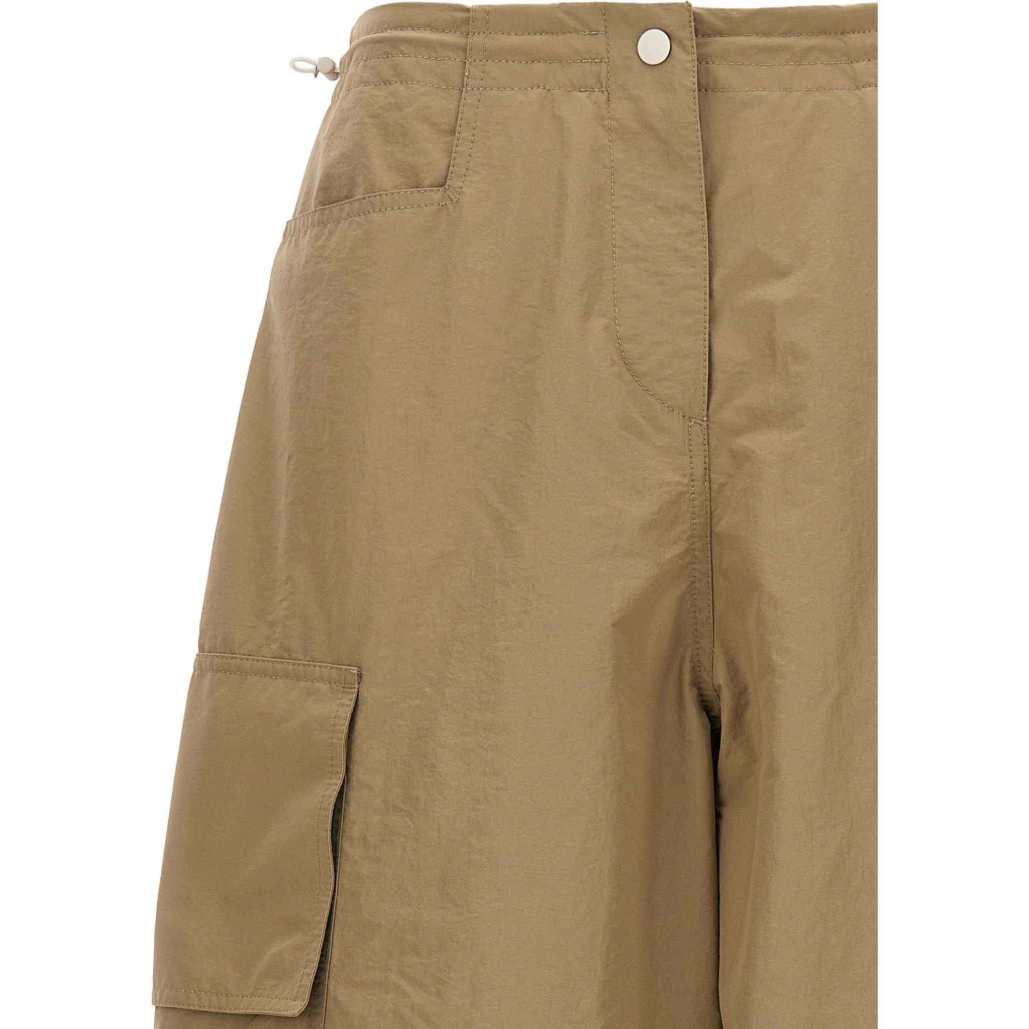 Beige Polyamide Casual Pants