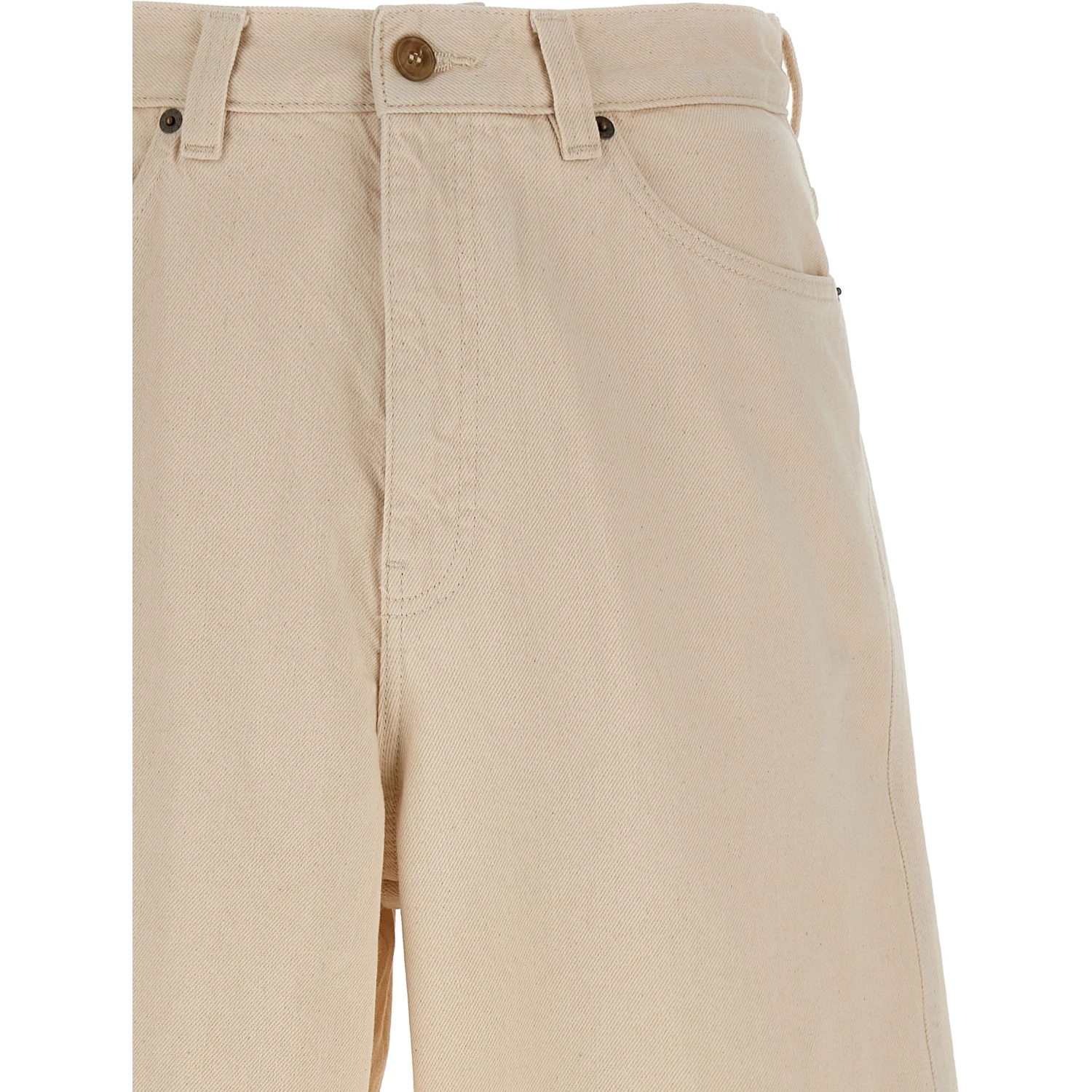 Beige Cotton Bermuda Shorts