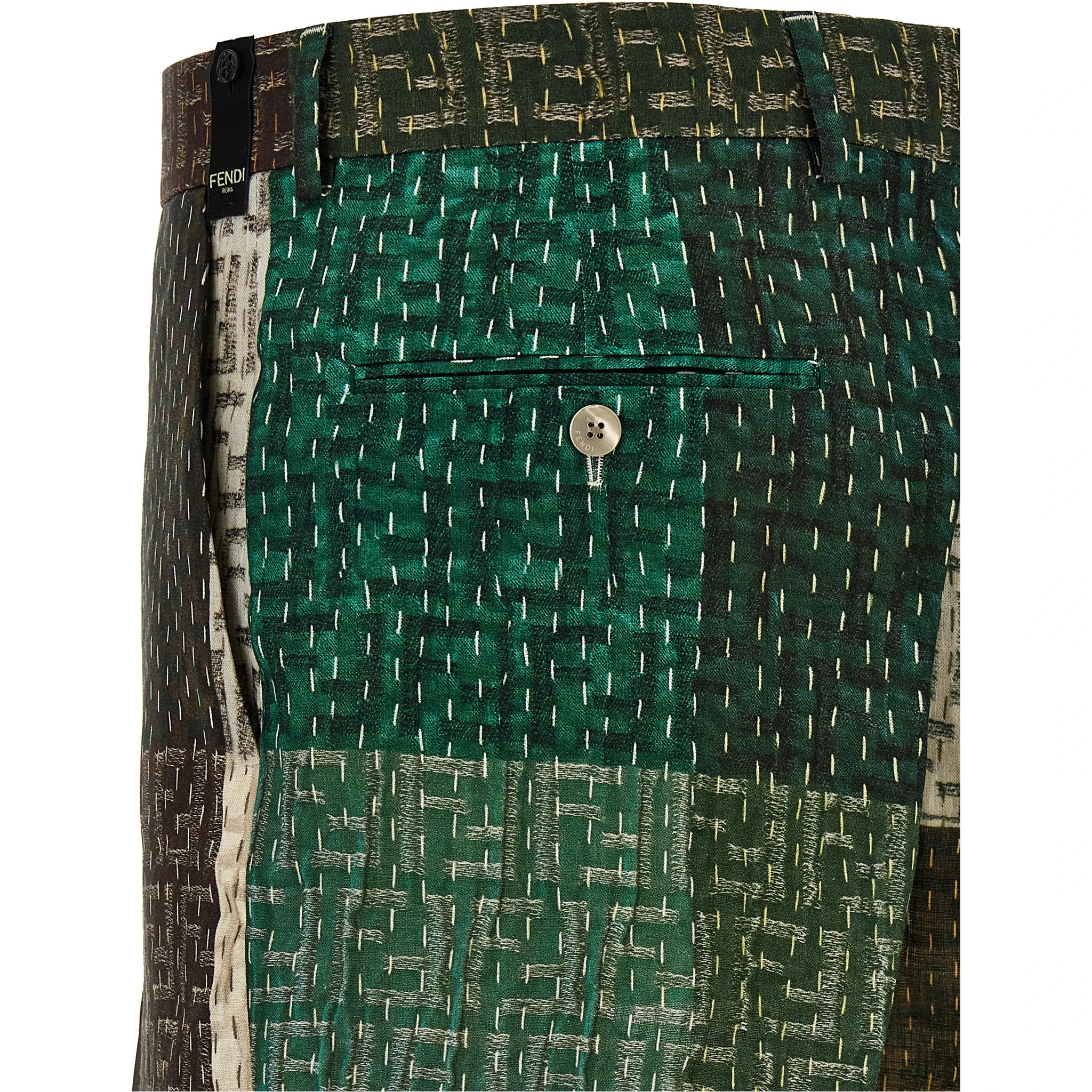 Multicolor Linen Bermuda Shorts