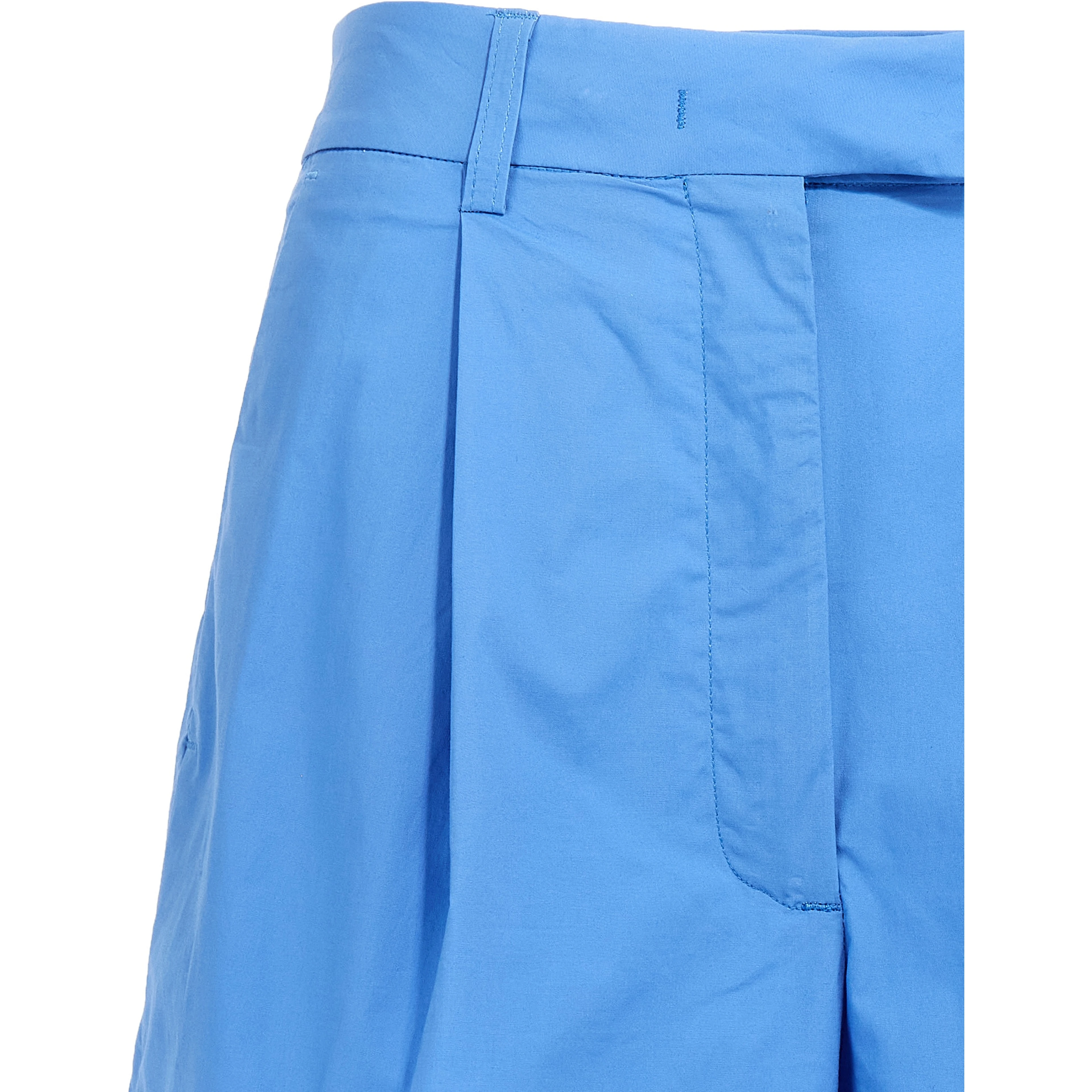 Blue Cotton Bermuda Shorts