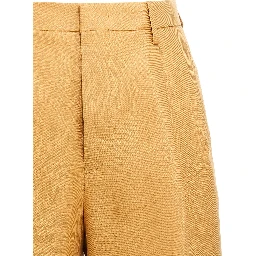 Orange Linen Bermuda Shorts