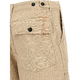 Beige Cotton Bermuda Shorts