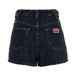 Blue Cotton Bermuda Shorts
