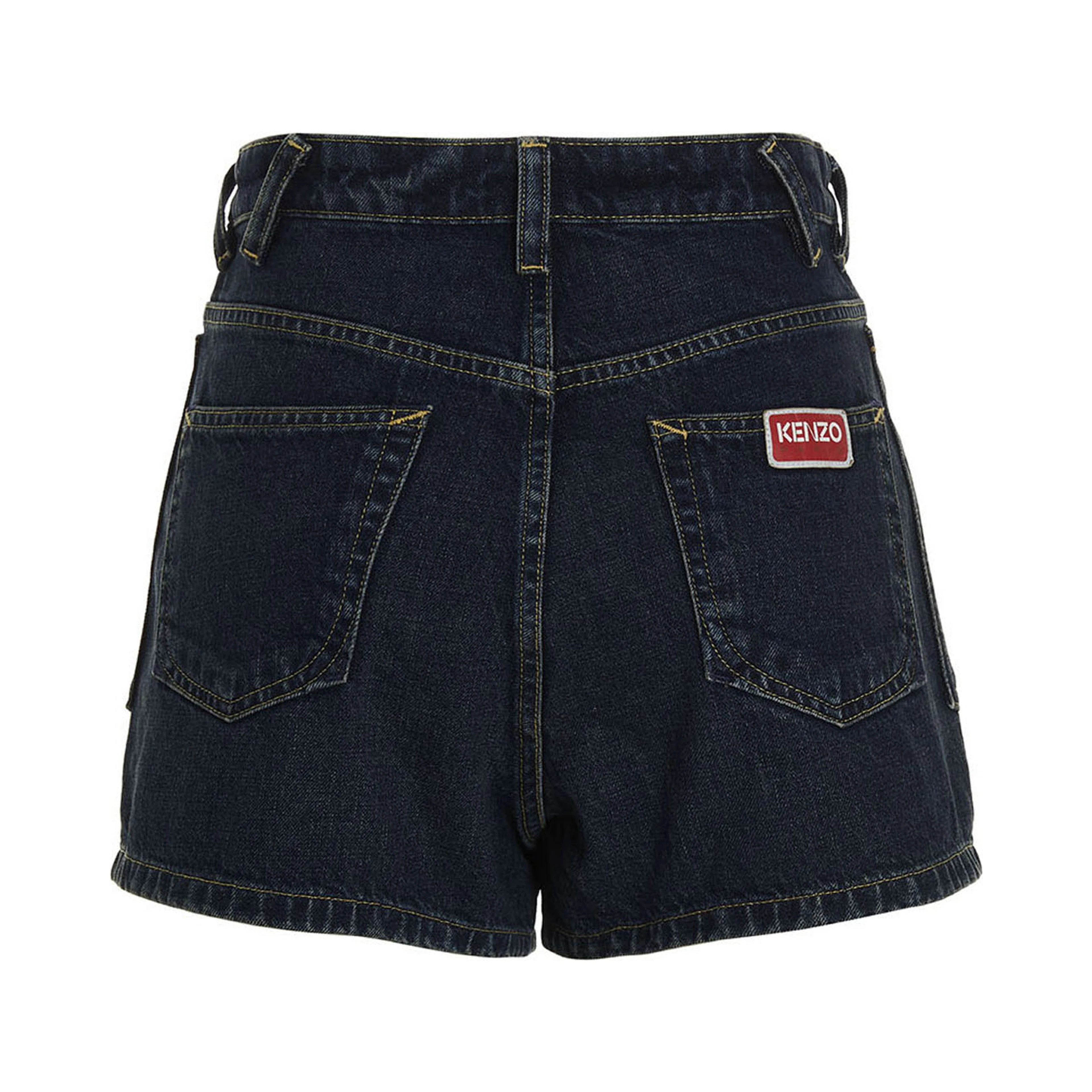 Blue Cotton Bermuda Shorts