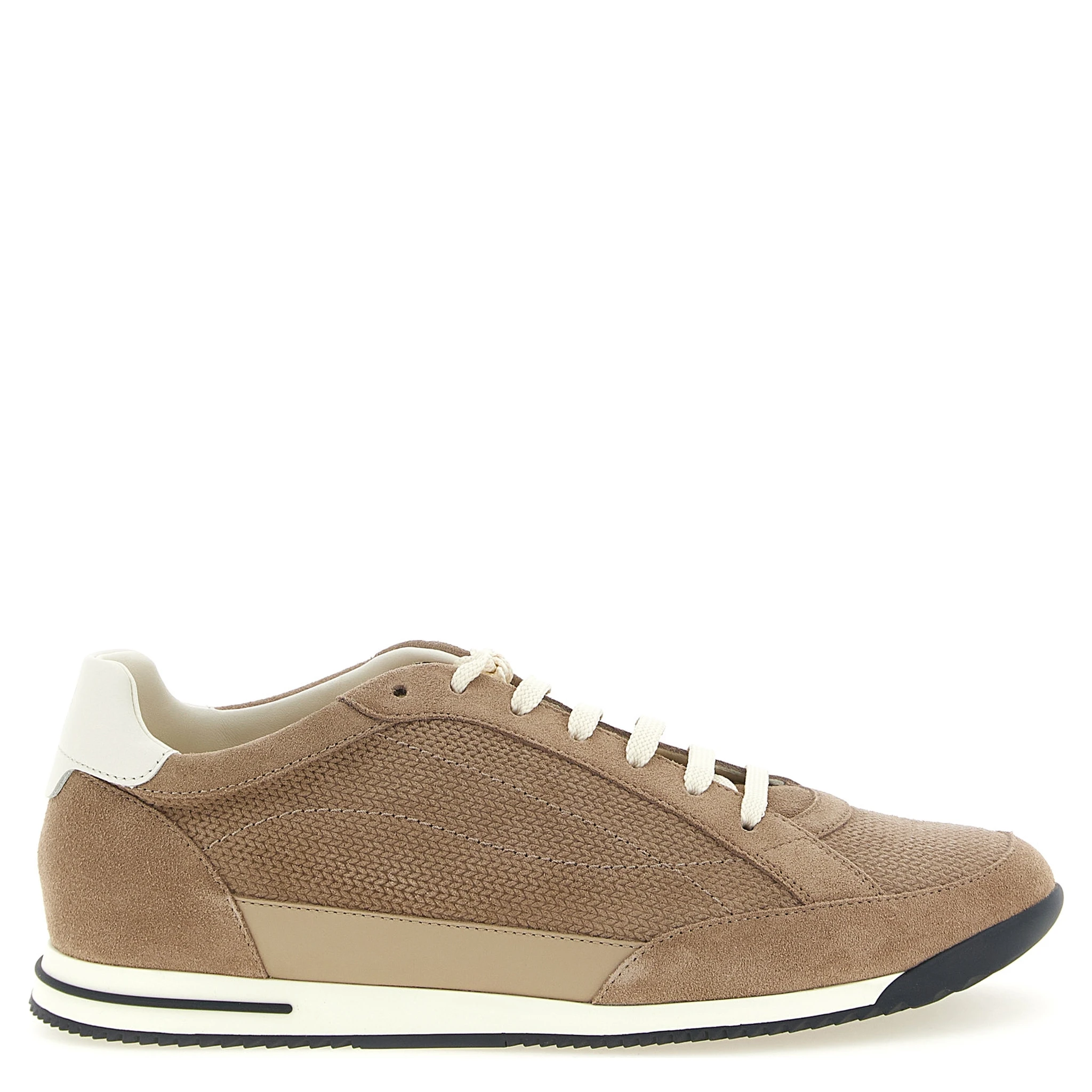 Beige Calfskin Low Top Sneakers