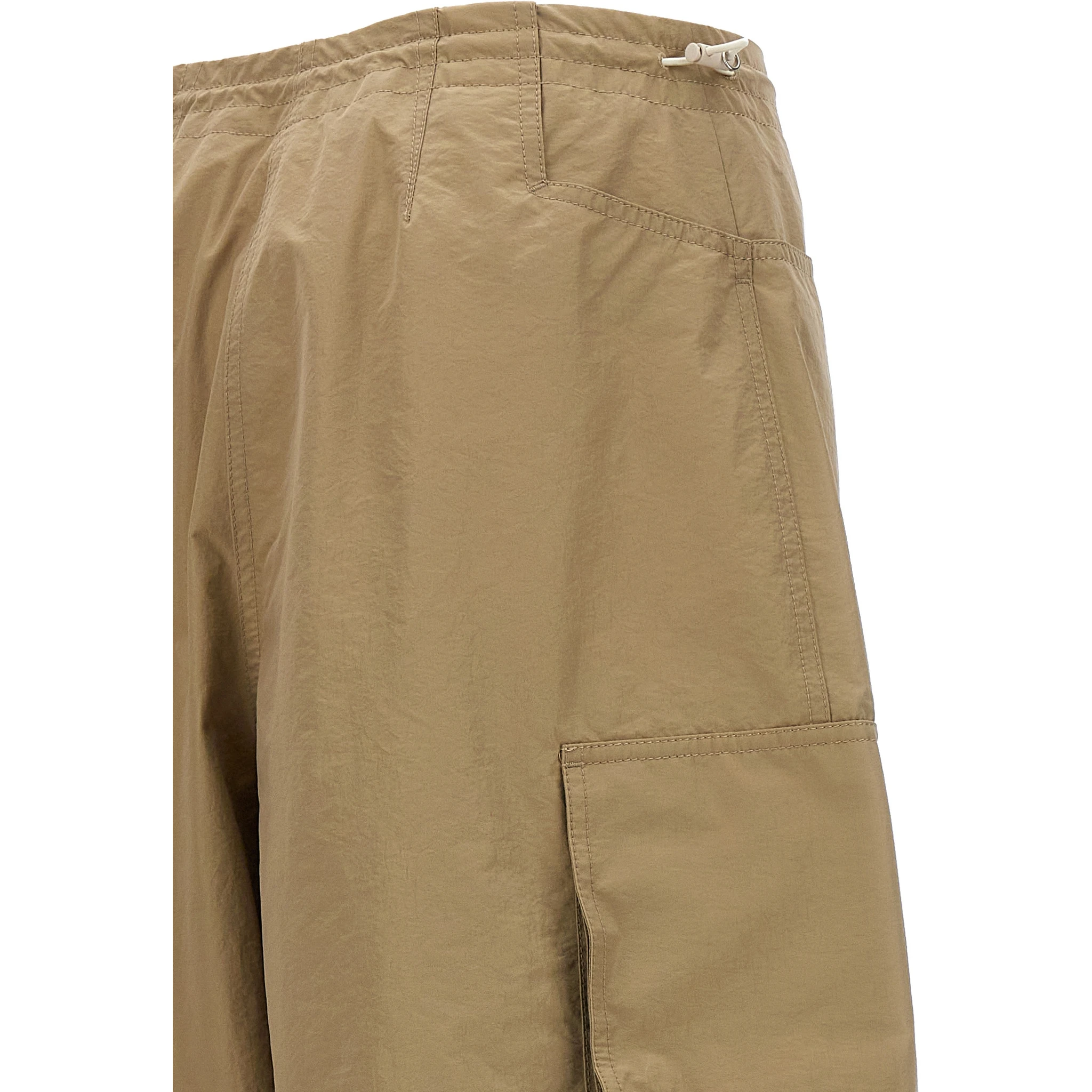 Beige Polyamide Casual Pants