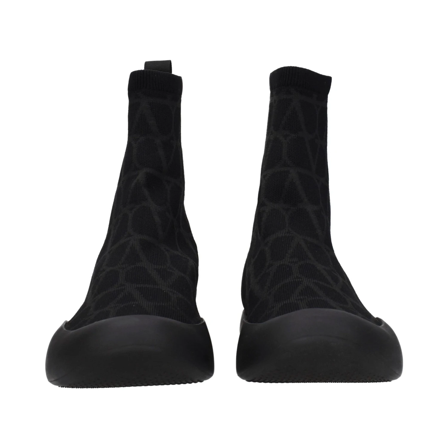 Black Fabric High Top Sneakers